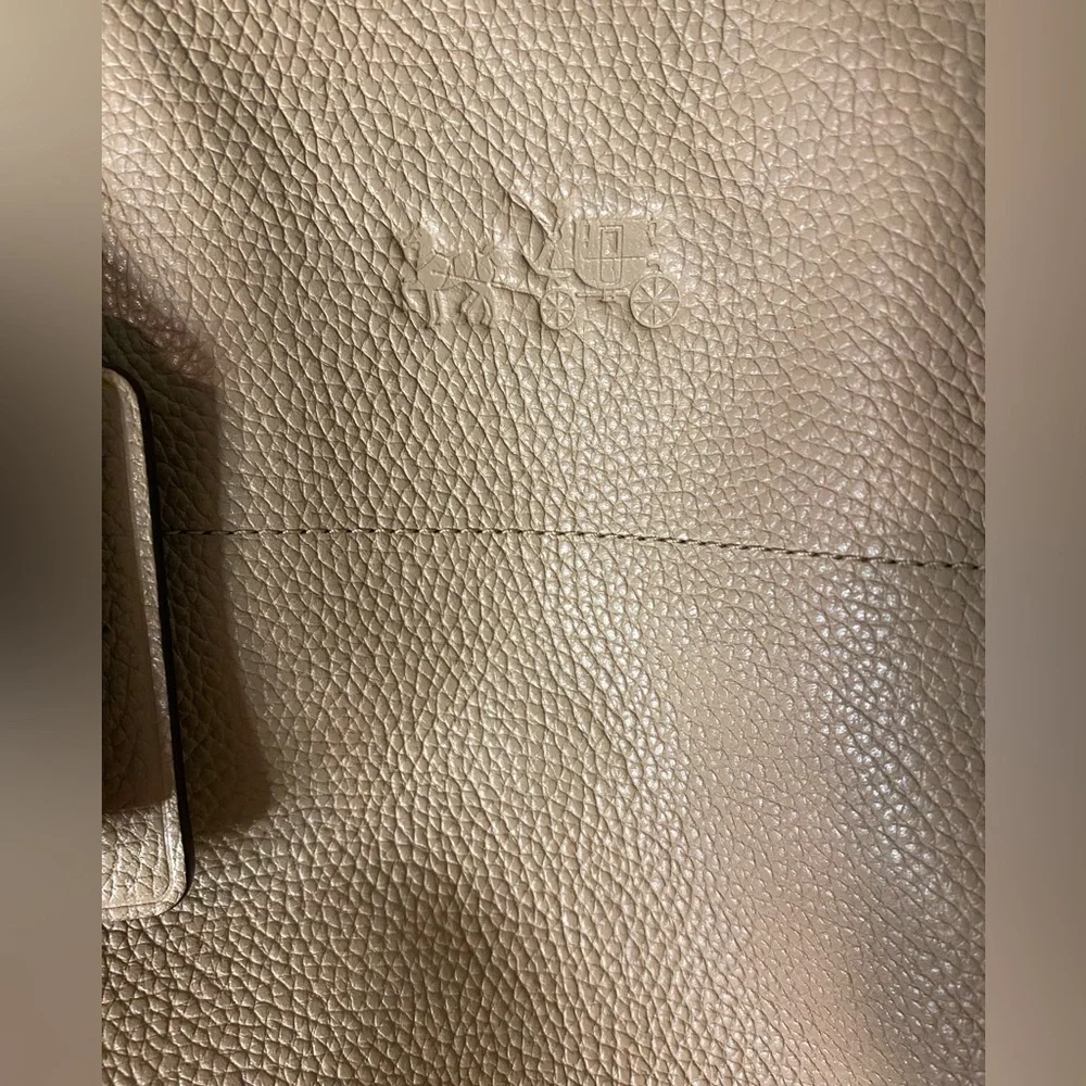 COACH TOTE HANDBAG Tatum Leather Whiplash Purse ANTIQUE NICKEL NUDE a1792-f34398 - Picture 6 of 9